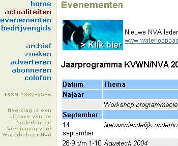 Een tijdschrift voor de regionale secties van de Nederlandse Vereniging voor Waterbeheer NVA